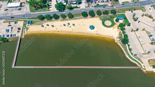 Aerial View of Granbury City Beach Park Captured with DJI Mini 5 Pro, Texas, USA.