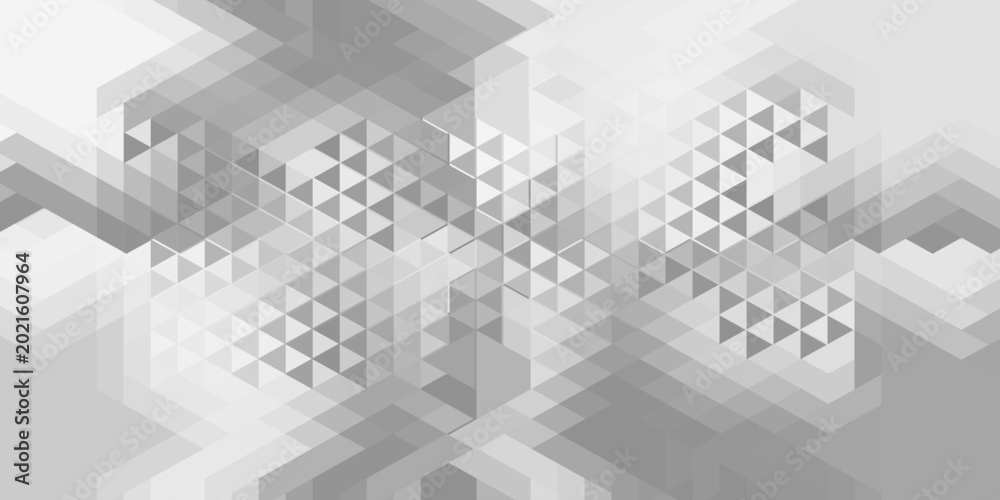 Fototapeta premium White and gray background. Geometric style. Mesh of triangles. Mosaic template for your design. Vector illustration. Eps 10