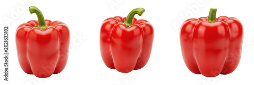 Photography Fresh red bell pepper vegetable premium PNG stock photo, realistic organic sweet