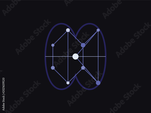 Obraz na plátne Infographic network diagram with connected nodes and lines