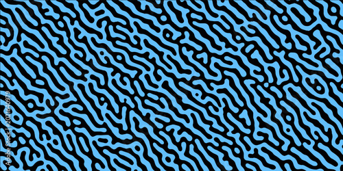 Cuadro en lienzo Seamless vector pattern with organic looking brain coral maze, Turing pattern fo
