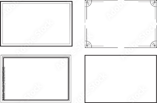 Fotografía frame border set rectangle corner dot dash vector pack