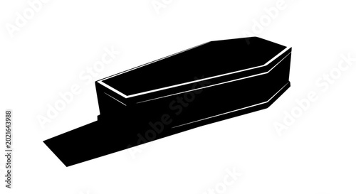 Konstfotografi Black Coffin Silhouette with White Trim