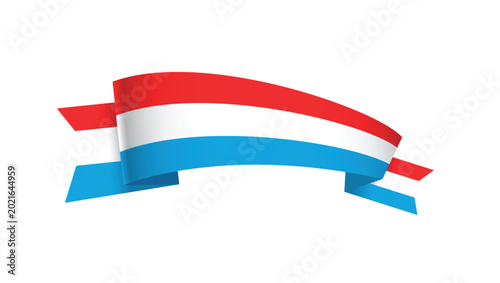 Foto Luxembourg flag ribbon banner. Vector illustration.