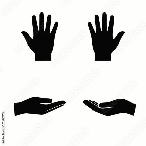 four black hand silhouettes