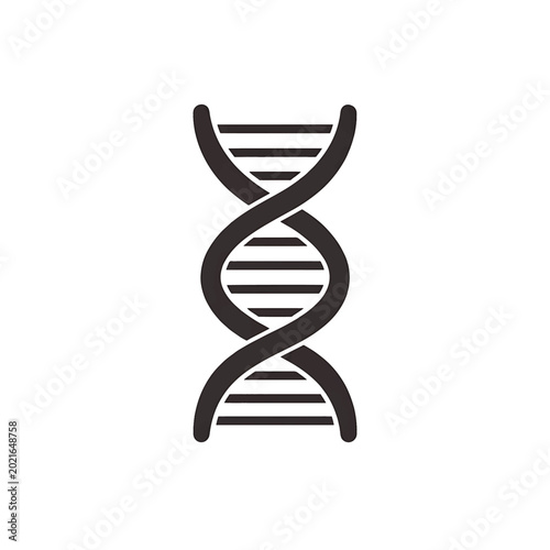 Minimalist DNA Helix Icon Vector Illustration