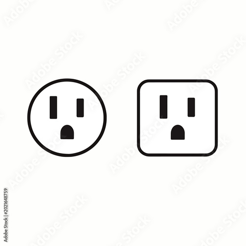 Minimalist Electrical Outlet Icons Set