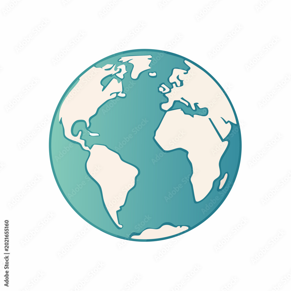Obraz premium Stylized Illustration of Planet Earth