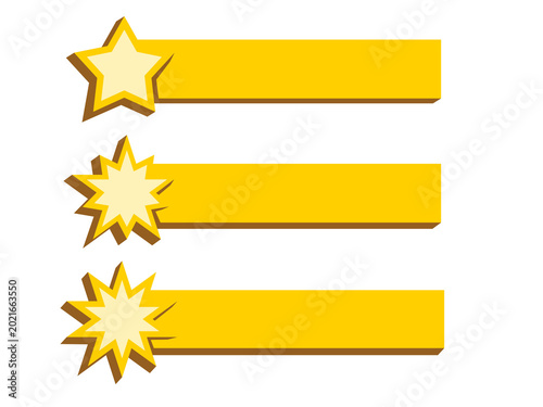 golden star banner and blank space set