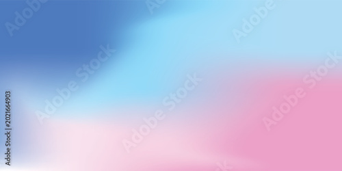 Fotografía Bright blue, white, and pink gradient with a smooth blend creating a vibrant and uplifting abstract background