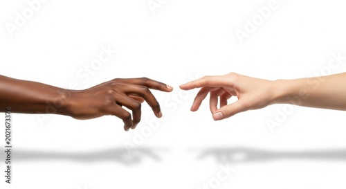 Two Hands Reaching Towards Each Other Symbolizing Connection and Unity