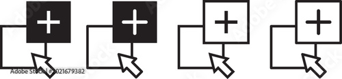 Obraz na plátně Digital upload and drag icons and drop identification signs, featuring premium i