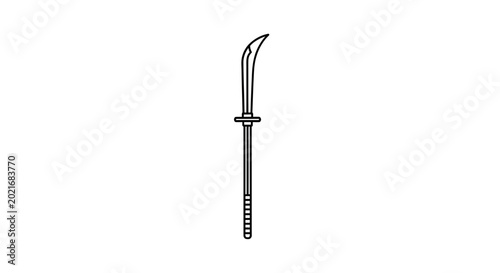 Ancient Chinese Guandao Weapon, Traditional Polearm, Warrior's Blade Icon