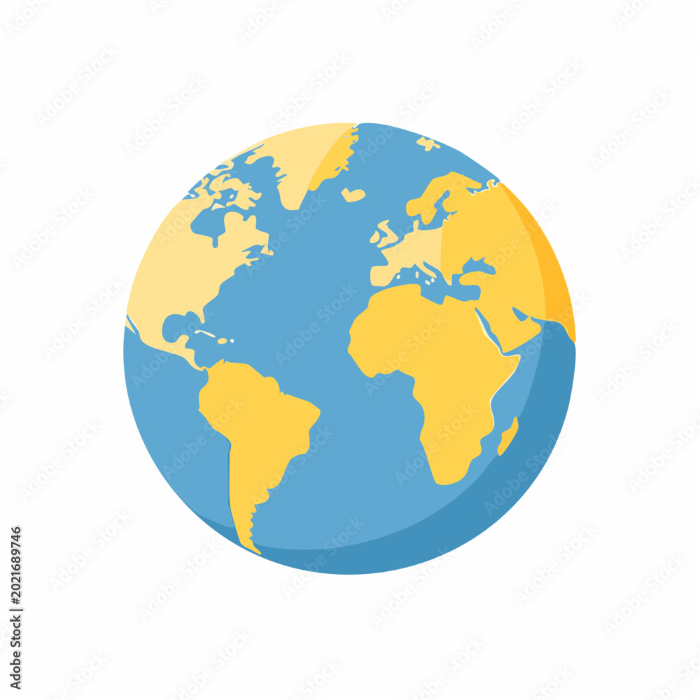 Obraz premium Stylized Illustration of Planet Earth