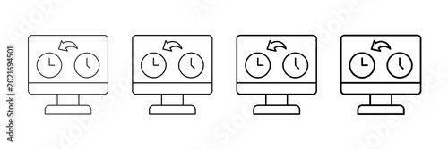 Foto Rollback Update Icons Vector Set In Different Stroke Line Style
