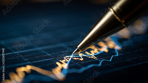 Pen Tracing Financial Chart...