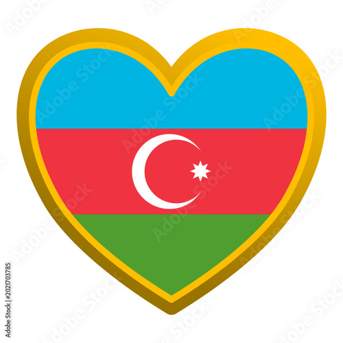 Azerbaijan of arms heart shape gold emblem Free Download Azerbaijan of arms heart shape gold emblem - GFXLoad