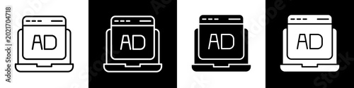 Foto Ad blocker black and white icon design concept