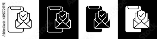 Foto Email black and white icon design concept