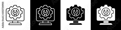 Tableau sur toile Setting black and white icon design concept