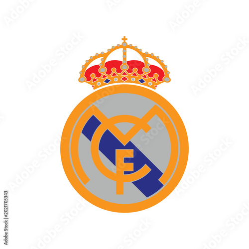 Real Madrid club logo design in flat style on white background
