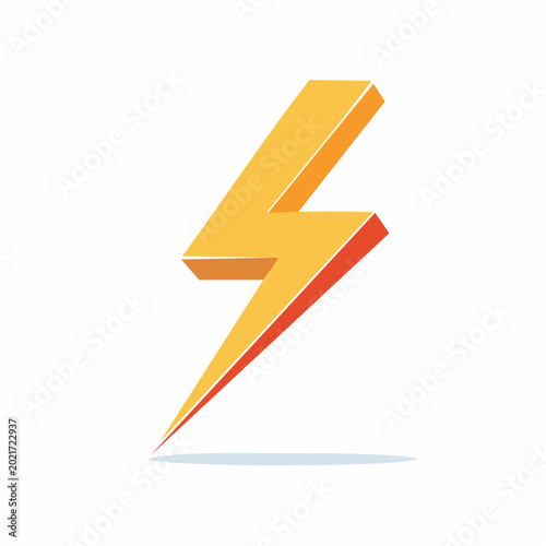 Free Download Yellow and Orange 3D Lightning Bolt Icon - GFXLoad