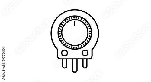 Bilde på lerret Potentiometer icon, variable resistor symbol, electronic component line art