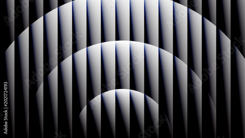 Abstract black and white background featuring a dark 3d wave pattern with silver metal lines and a blue gradient light for a professional business wallpaper design. awesome Vector shape geometric
