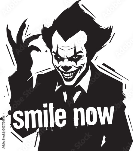 Photos Creepy Evil Clown Smile Now Edgy Silhouette Illustration