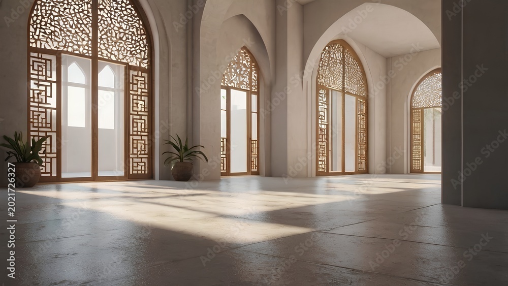 Obraz premium modern_Islamic_interior_spacenatural_lighting - 8