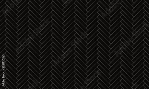 Dark Black Herringbone Pattern Background with Luxury Geometric Texture