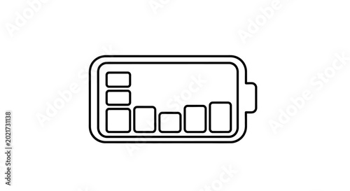 Foto Battery Level Indicator Icon, Low Power Symbol, Energy Charge Meter