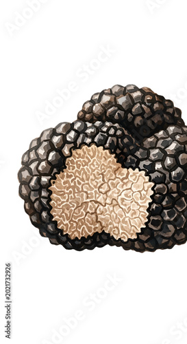 Black Truffle Mushroom Isolated Transparent Background Natural Food Ingredient