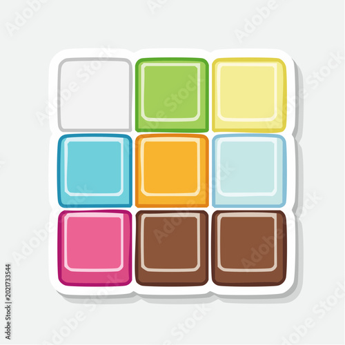 Colorful Square Blocks Grid