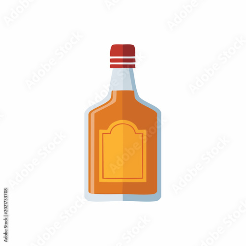 Flat illustration of a liquor bottle