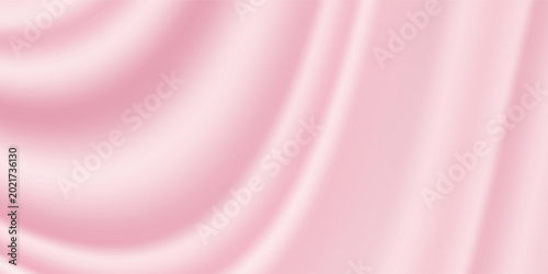 Foto Pink rose peach white silk satin. Creases in fabric