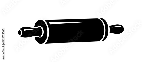 Black Rolling Pin with Handles - Bold and Simple SVG Icon