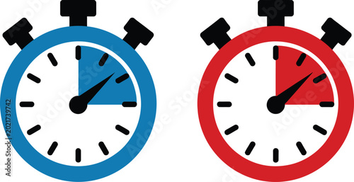 Bild auf Leinwand Stop watch icon vector illustration for countdown timer, deadline management, sp