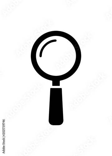 Bold Black Magnifying Glass with Handle - Minimalist SVG Icon