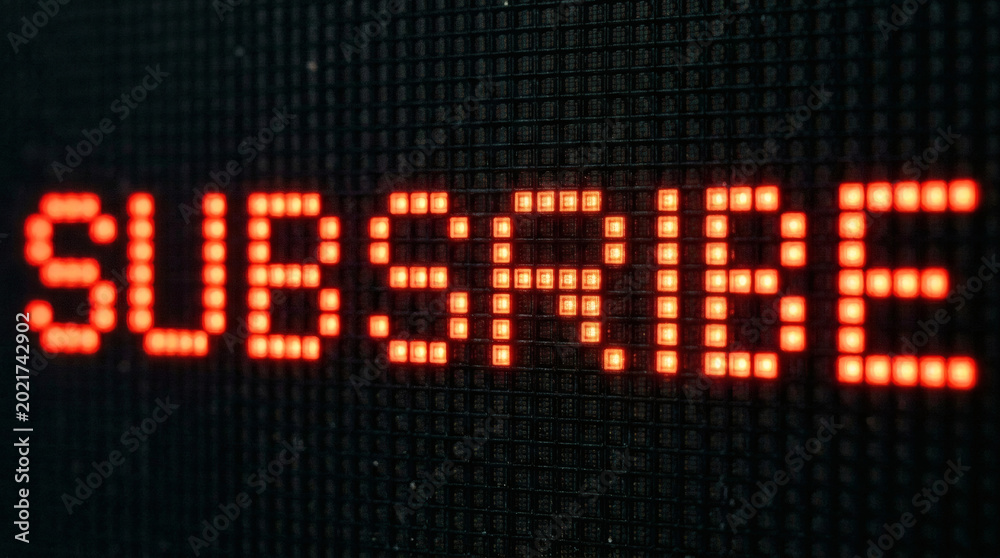 Fototapeta premium Subscribe neon sign board text.