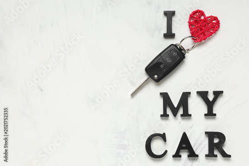 Text I LOVE MY CAR with hea...