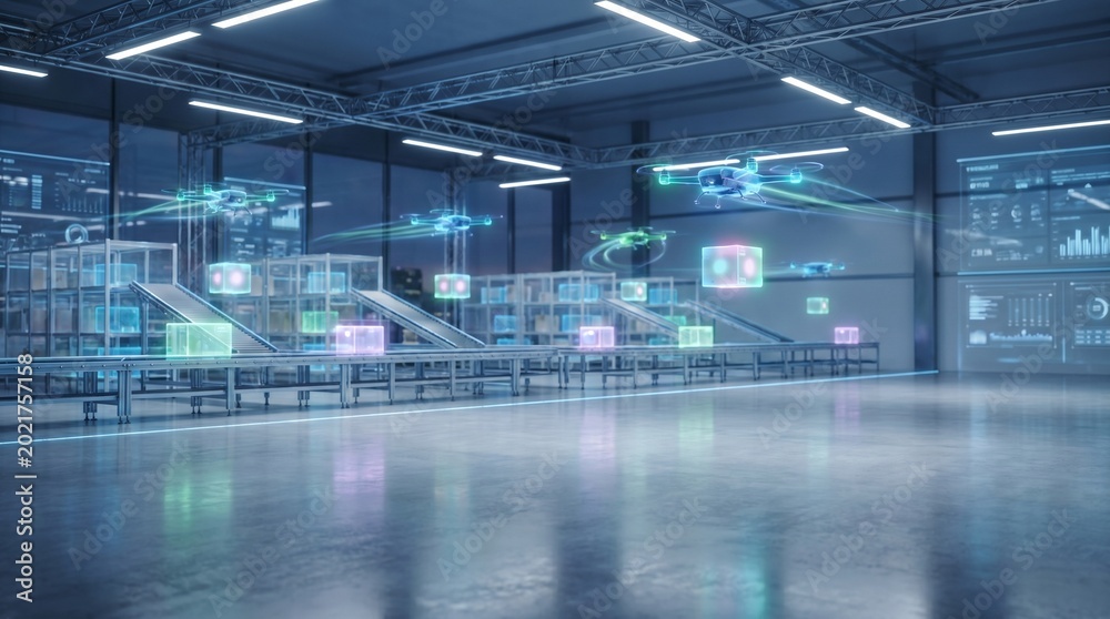 Fototapeta premium Modern scientist interacts with advanced virtual reality data display