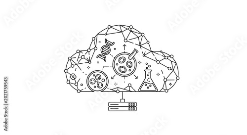 Cloud Computing Science Data Network DNA Biology Lab Research Technology