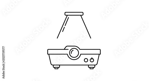 Digital Projector Icon - Presentation Technology Line Art