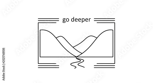 Go Deeper: Abstract Landscape with Winding River and Hills, Conceptual Metaphor
