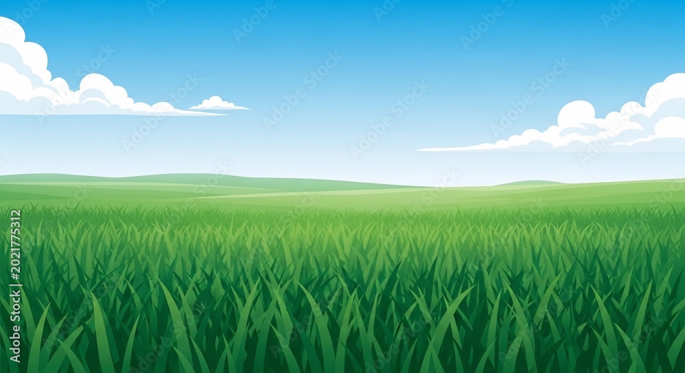 Obraz premium Emerald Expanse Under Sapphire Sky