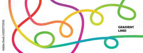 Dynamic abstract gradient lines composition with colorful curves and fluid motion for stylish advertising visuals and contemporary branding backgrounds