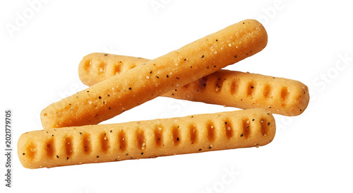 Crunchy Cheese Breadsticks Isolated On White Healthy Snack Food Appetizer