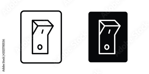 Foto Electric switch icon outlined. Black clipart icons set