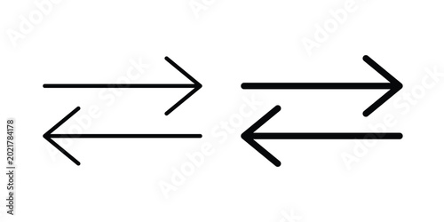 Bilde på lerret Transfer arrows icon outlined. Black clipart icons set